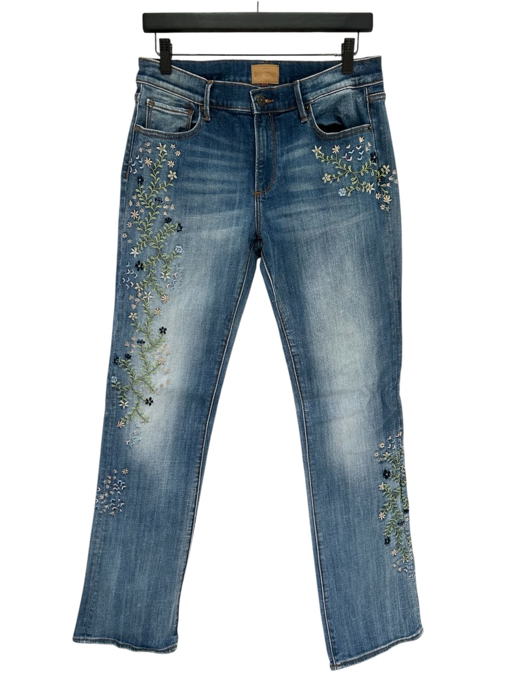 DRIFTWOOD Kelly Classic Fit Floral Embroidered Mid Rise Jeans 29